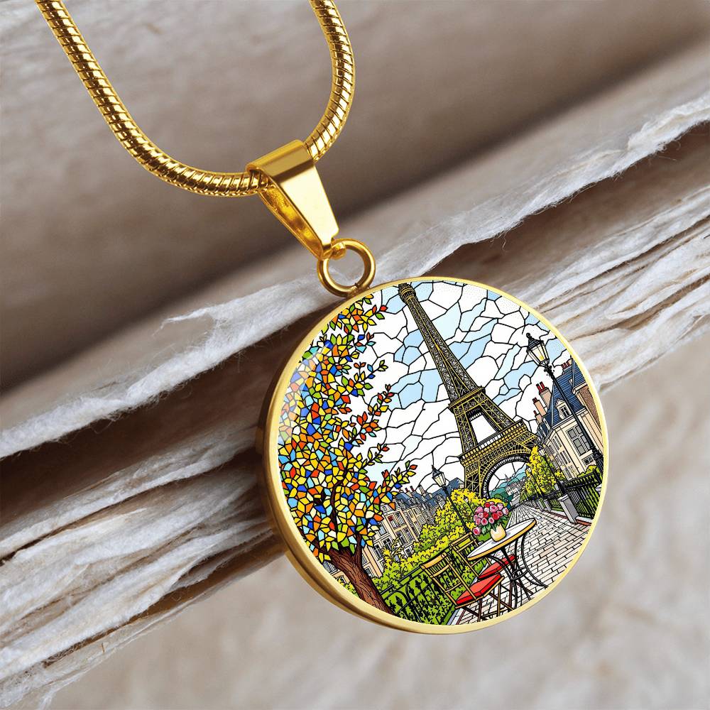 Paris Eiffel Tower Necklace with Engraving