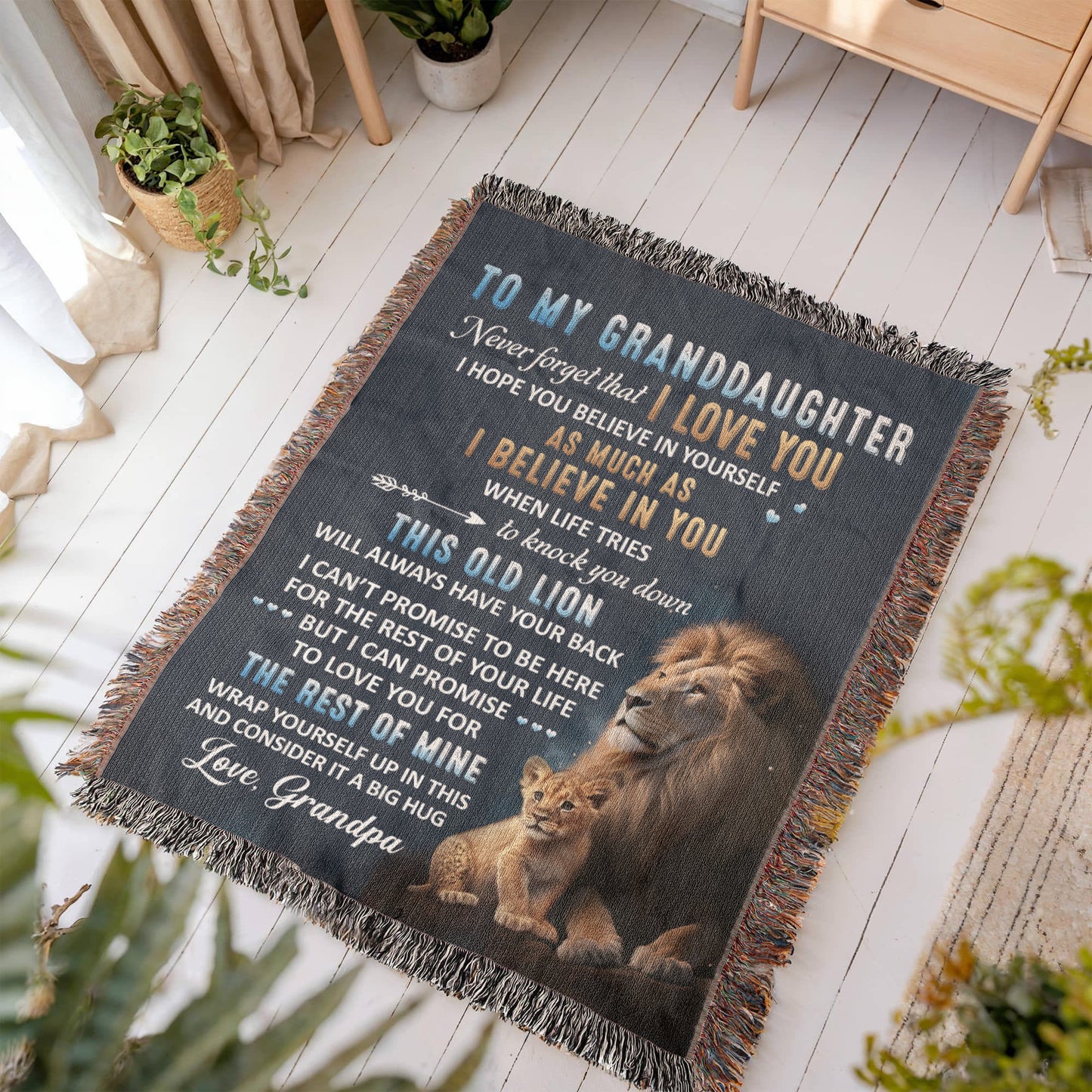 Granddaughter Woven Blanket-[Heartfelt Family Gift]