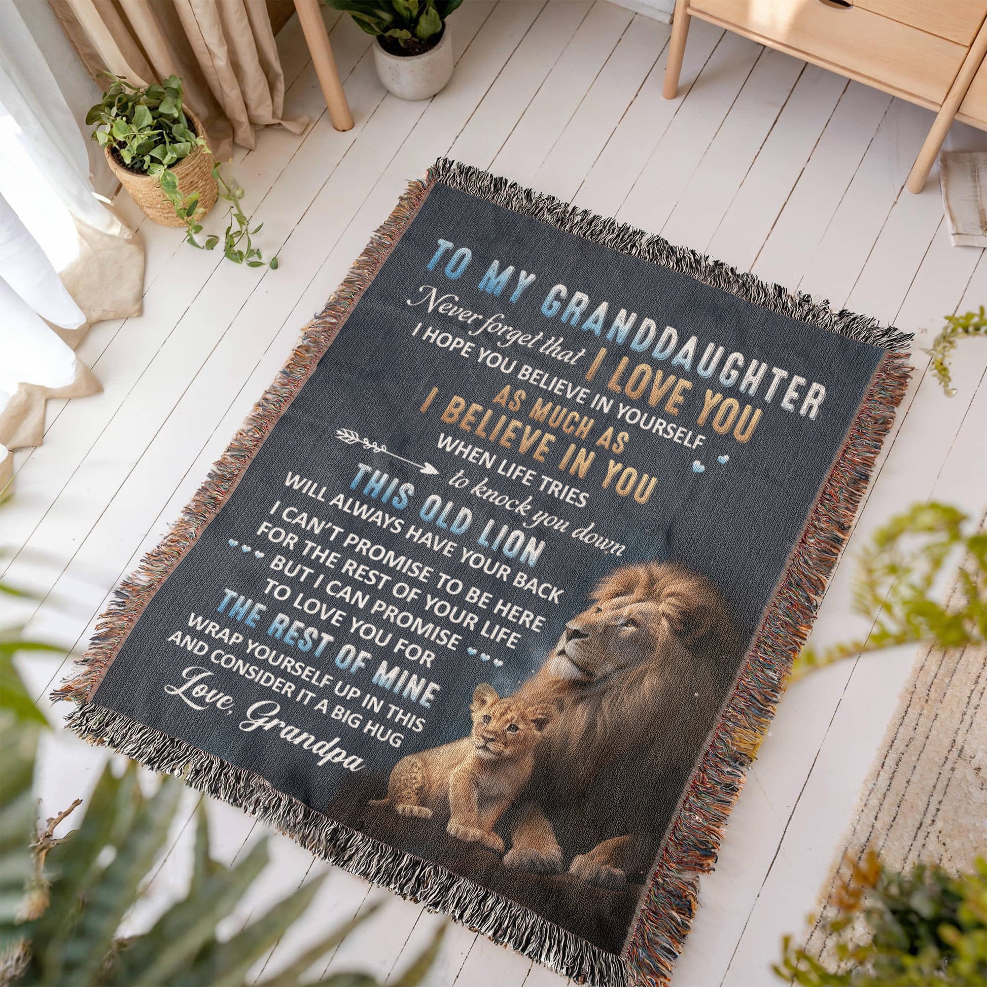 Granddaughter Woven Blanket-[Heartfelt Family Gift]