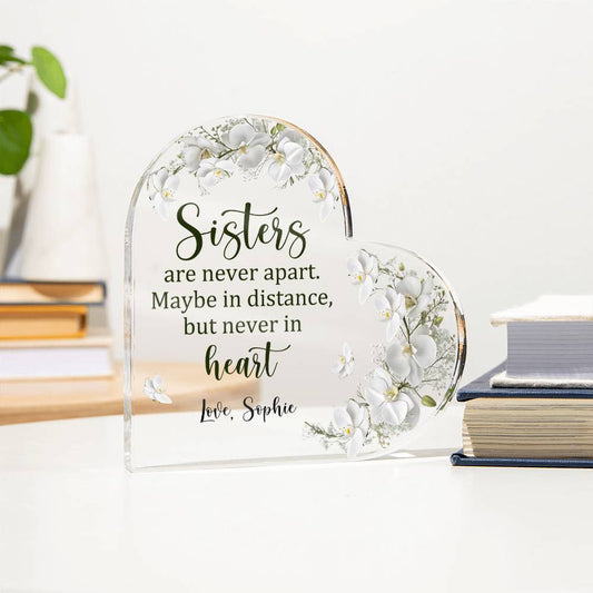 Sisters Acrylic Heart Plaque