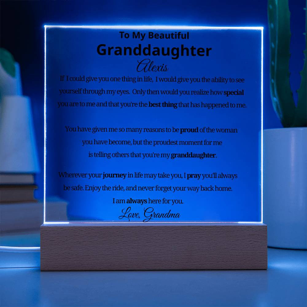 Personalized Granddaughter Plaque from Grandma or Grandpa-[Heartfelt Family Gift]