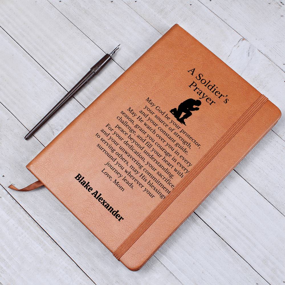 Soldier's Prayer Journal, Personalized Deployment Gift, Military Prayer Notebook