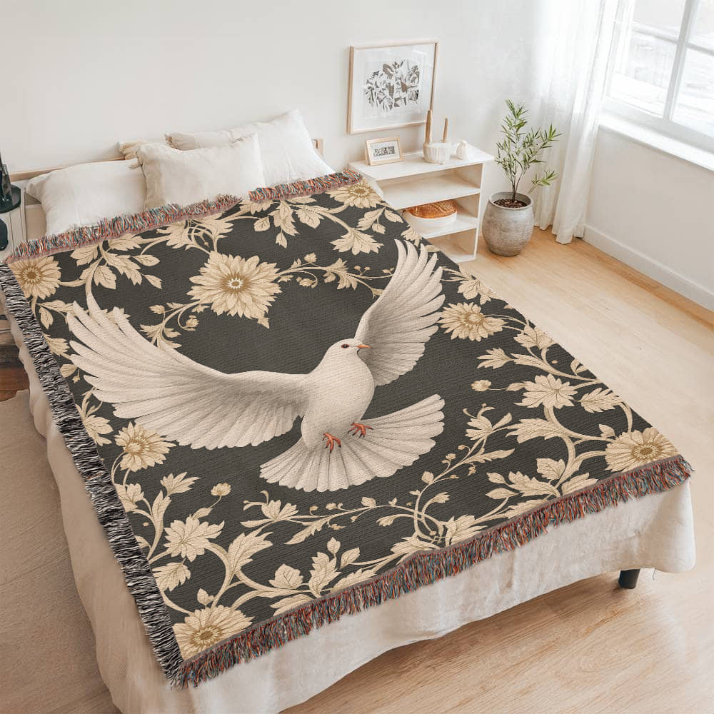 Dove Heirloom Woven Blanket
