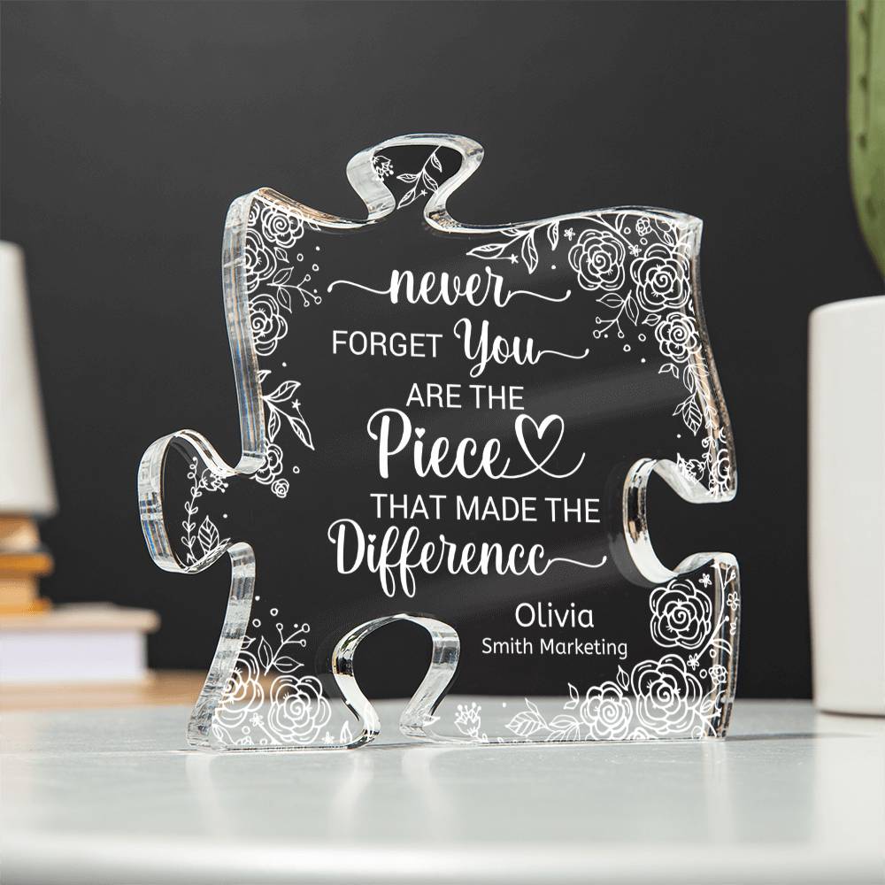 Personalized Difference Maker Acrylic Puzzle Plaque