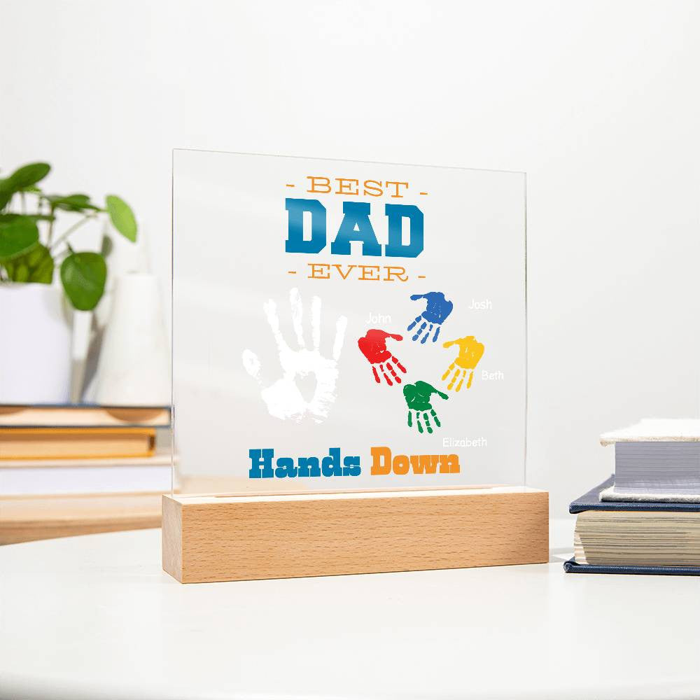 Best Dad Ever Hands Down with Childrens Names-[Heartfelt Family Gift]