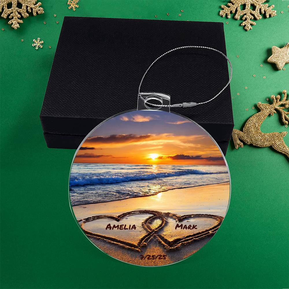 Custom Anniversary Beach Ornament