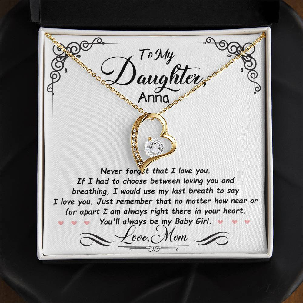 Personalized Daughter Heart Necklace Gift from Mom or Dad-[Heartfelt Family Gift]