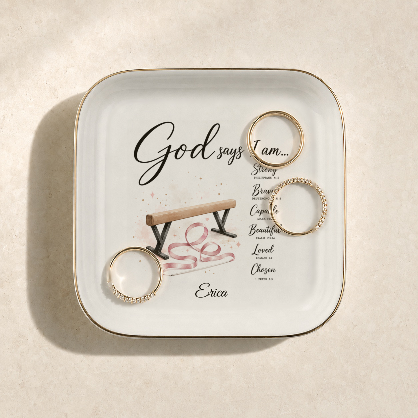 Gymnastics Christian Jewelry Dish