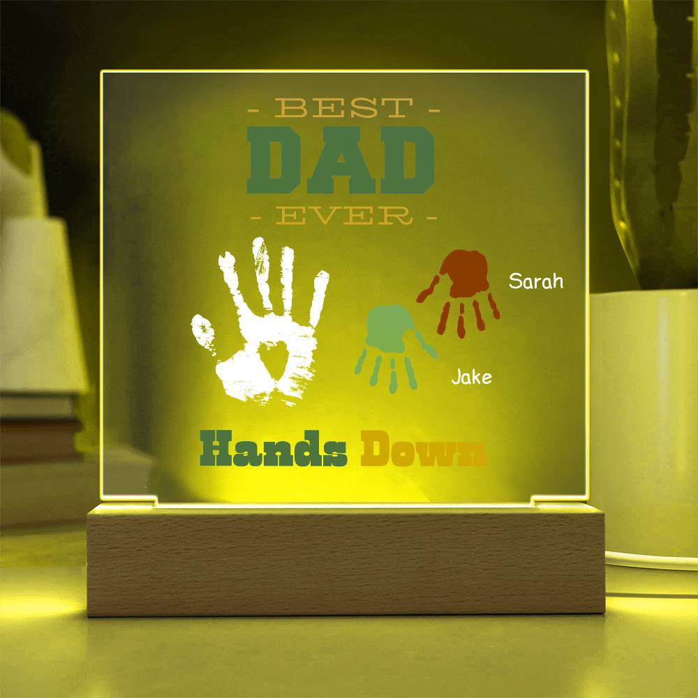 Best Dad Ever Hands Down with Childrens Names-[Heartfelt Family Gift]