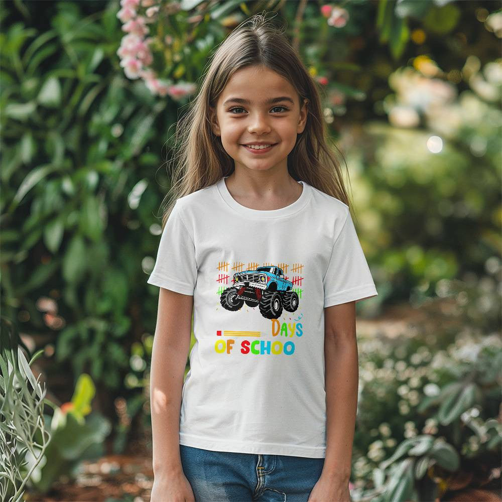 100 Days of School Truck T-shirt-[Heartfelt Family Gift]
