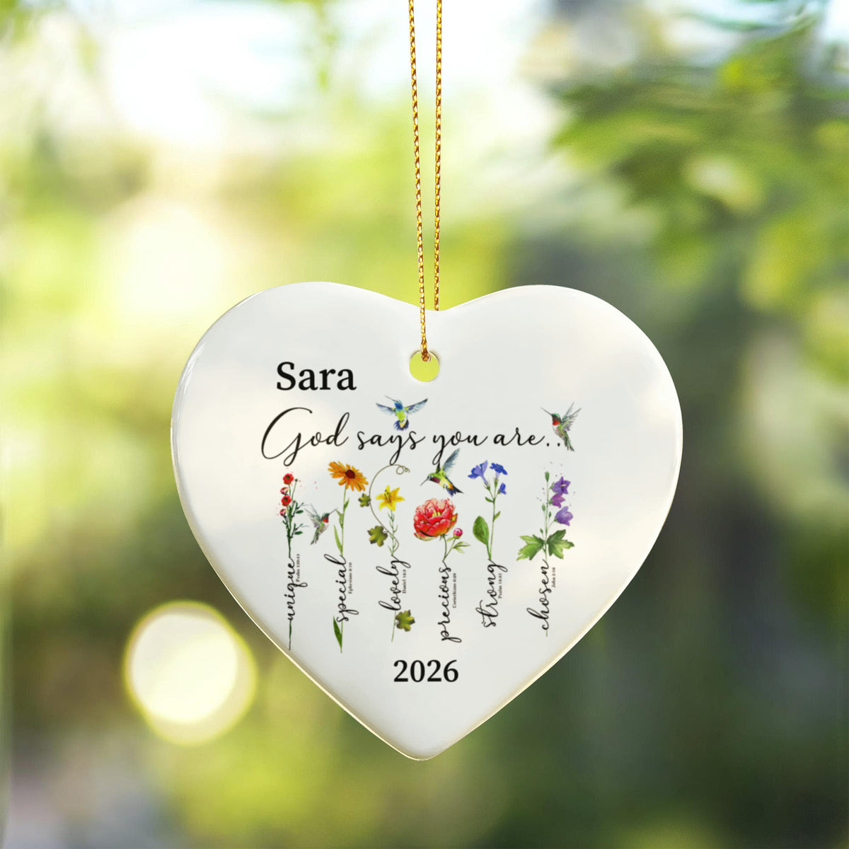 Mom Ceramic Heart Ornament