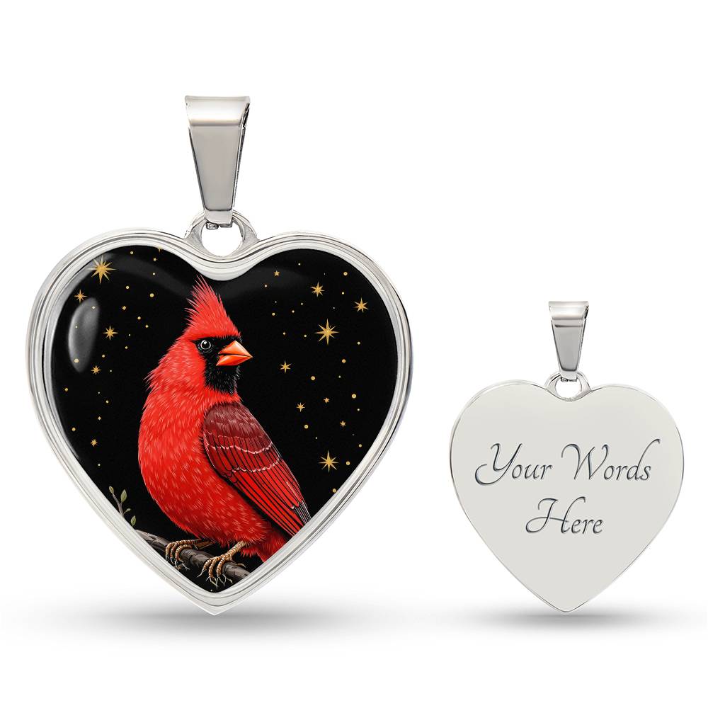 Cardinal Engraved Pendant Necklace