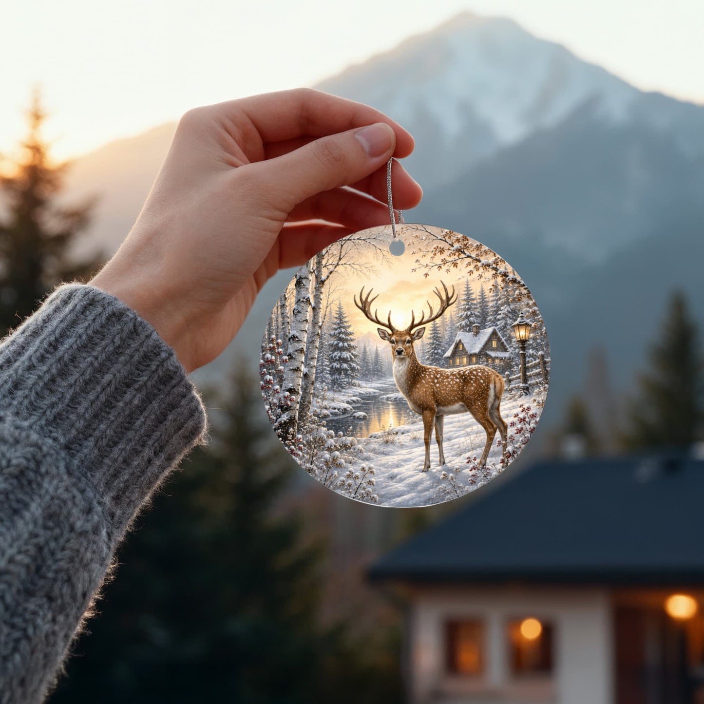 Deer Family Christmas Ornament