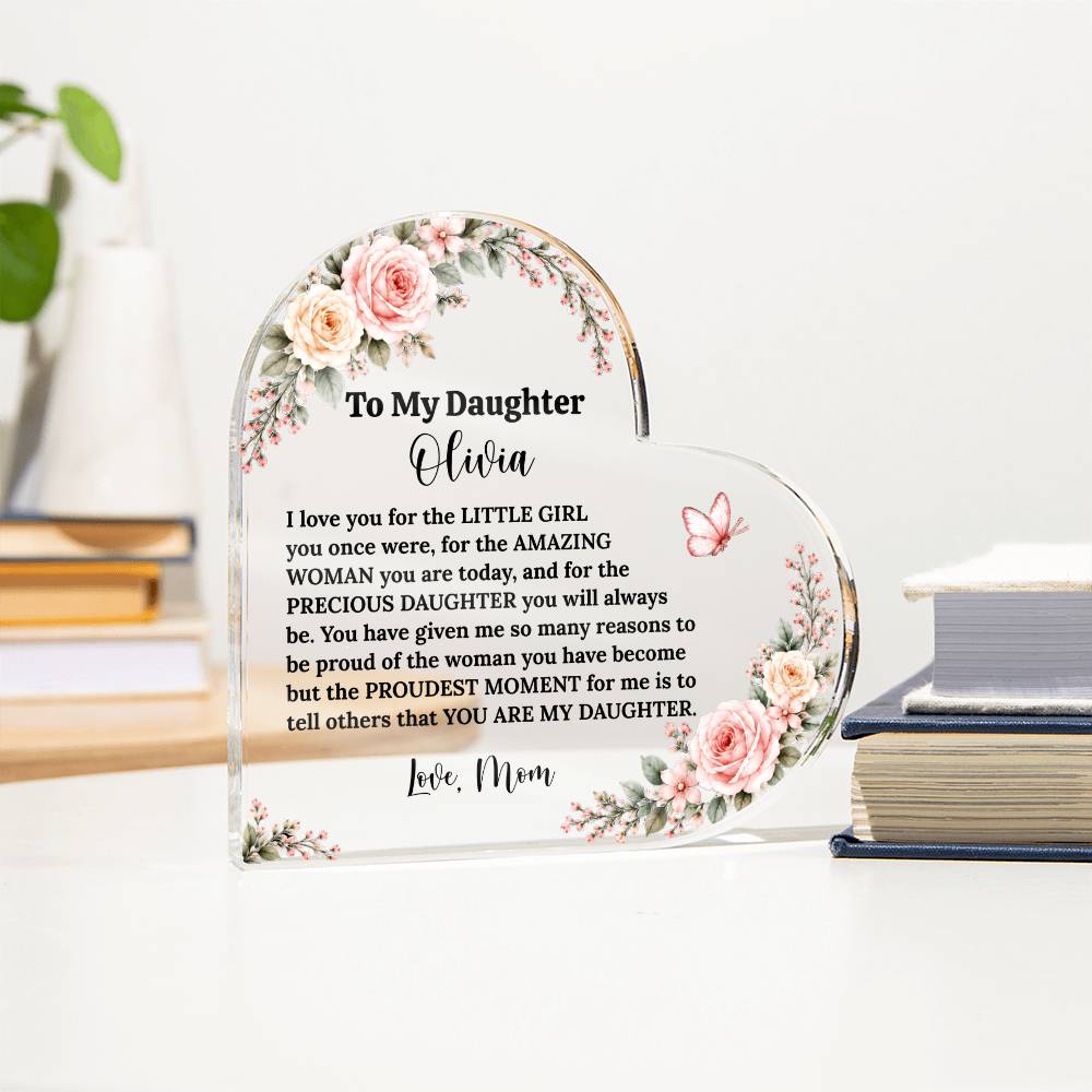 Daughter Acrylic Heart Plaque