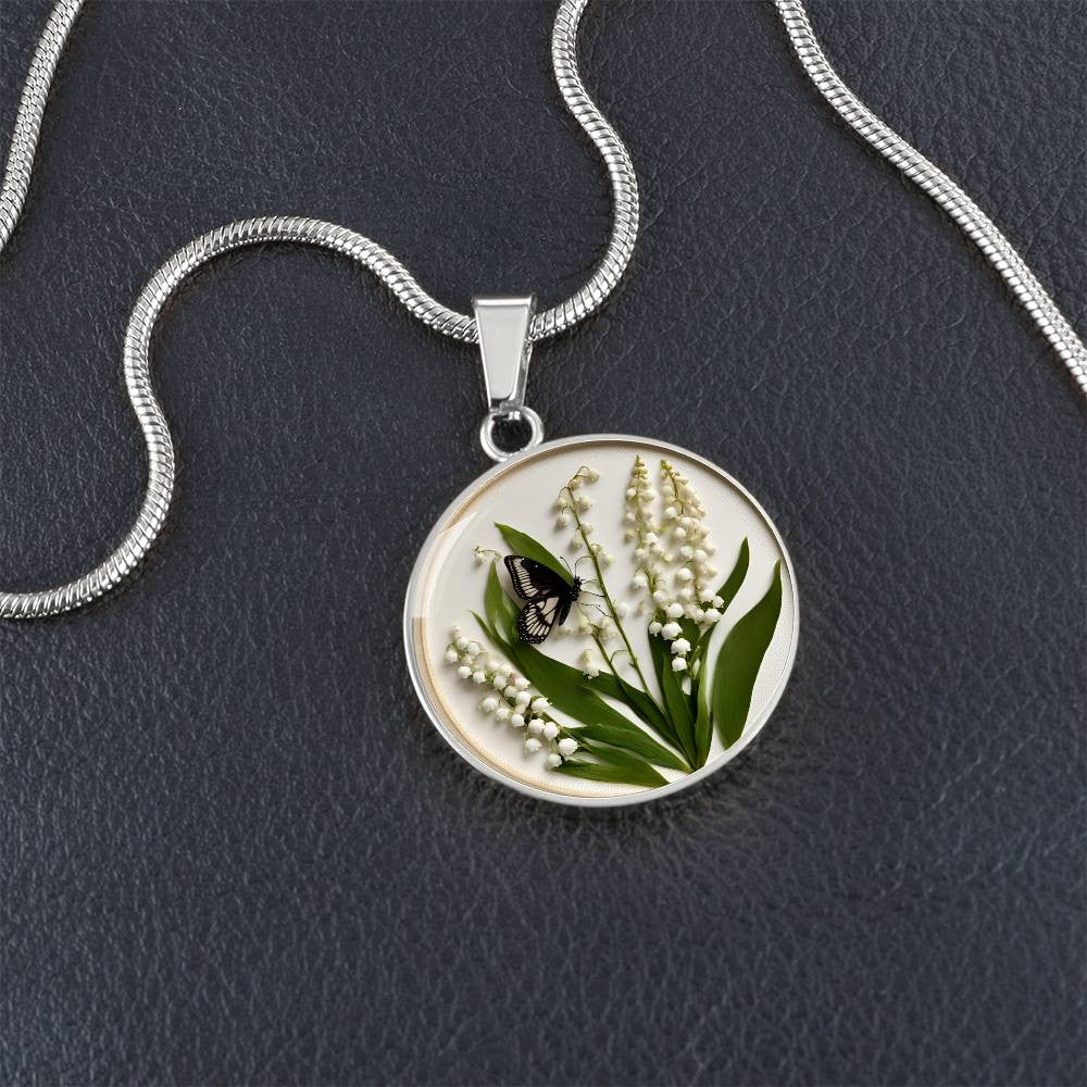 May Birth Flower Necklace Lily of the Valley-[Heartfelt Family Gift]