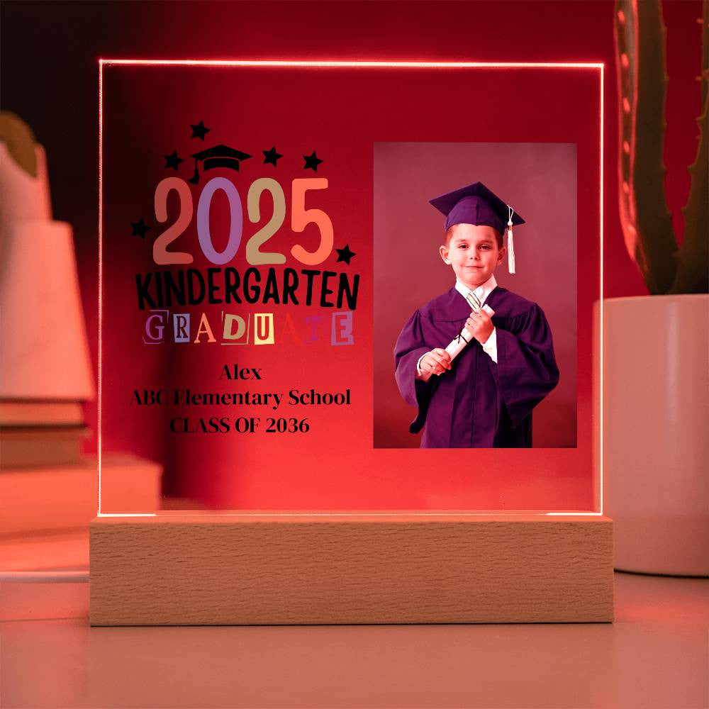 Kindergarten Graduation LED Acrylic Photo Frame Plaque-[Heartfelt Family Gift]