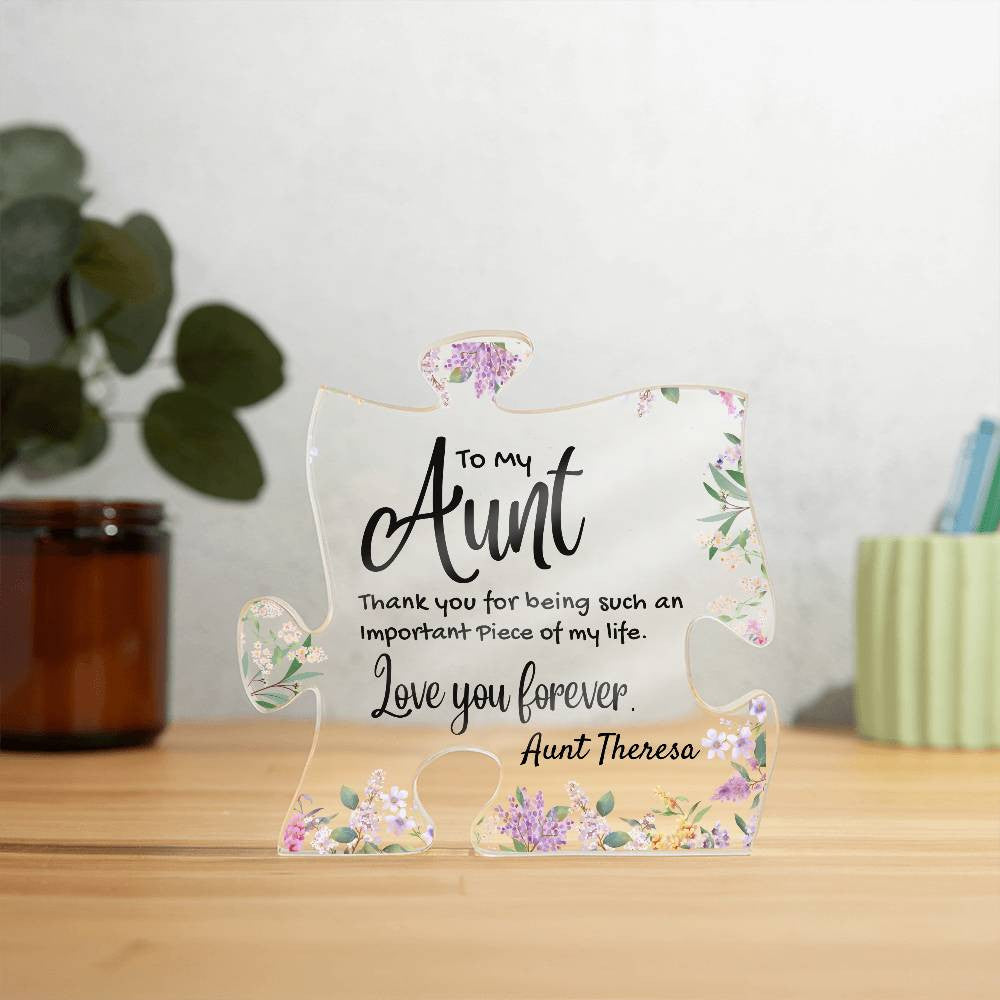 Aunt Acrylic Puzzle Plaque-[Heartfelt Family Gift]