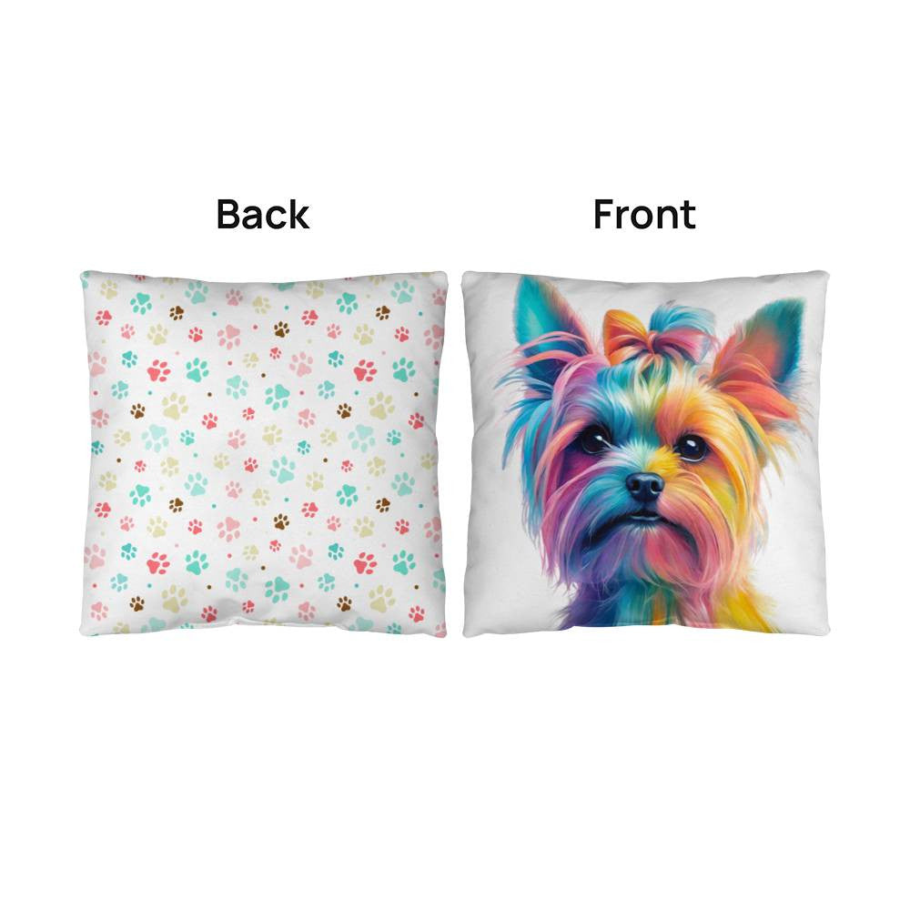 Watercolor Yorkie Throw Pillow in 5 sizes