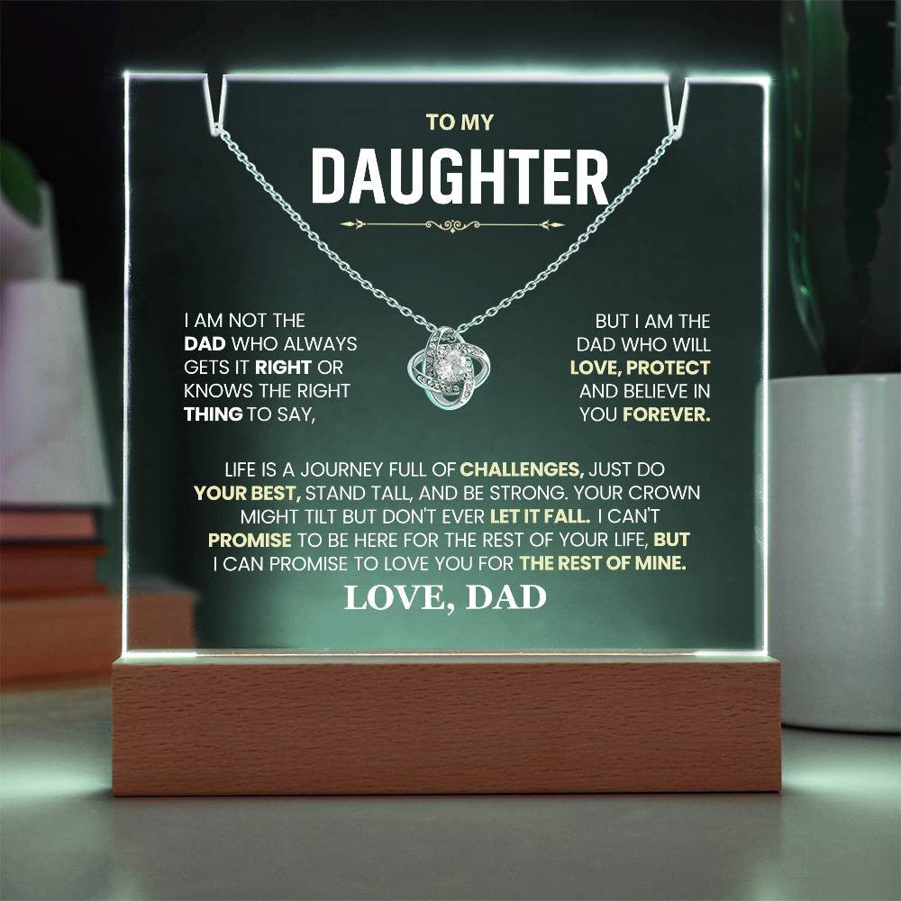 Daughter from Dad Acrylic Jewelry Holder with Necklace-[Heartfelt Family Gift]