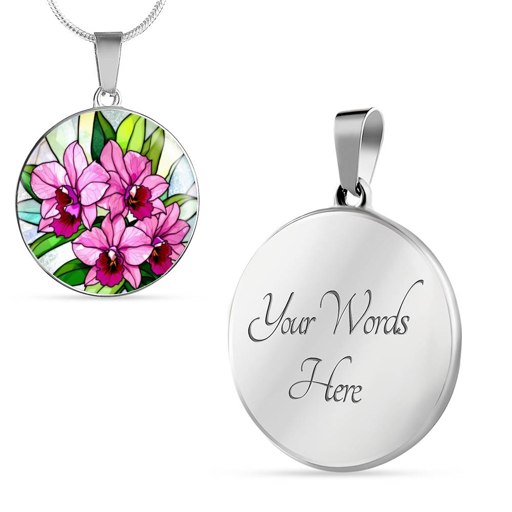 Orchid Flower Necklace, Floral Pendant Jewelry, Pink Orchid Pendant, Garden-inspired Gift, Botanical Necklace, Gift for Flower Lovers
