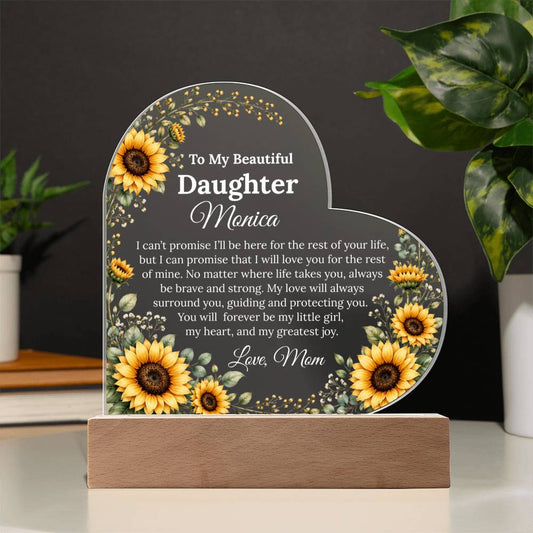 Daughter LED Heart Acrylic Plaque Gift