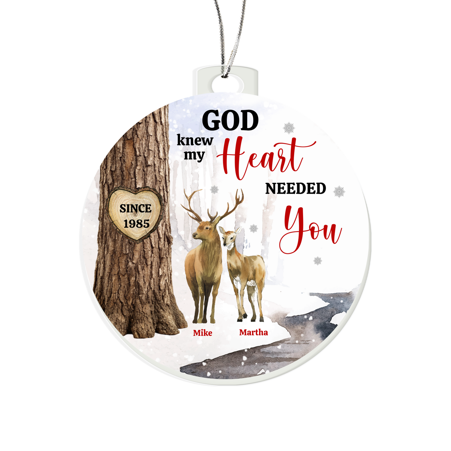 Personalized Deer Couple Ornament, Anniversary Gift for Hunting Couples