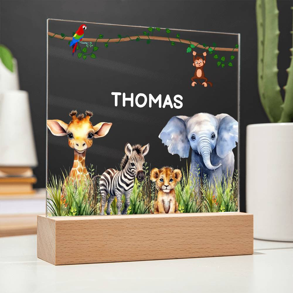 Personalized Name Safari Animals Nightlight-[Heartfelt Family Gift]