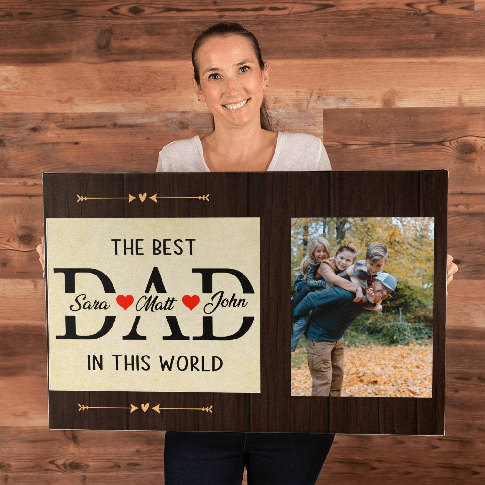 Best Dad Custom Photo Gallery Wrapped Canvas-[Heartfelt Family Gift]