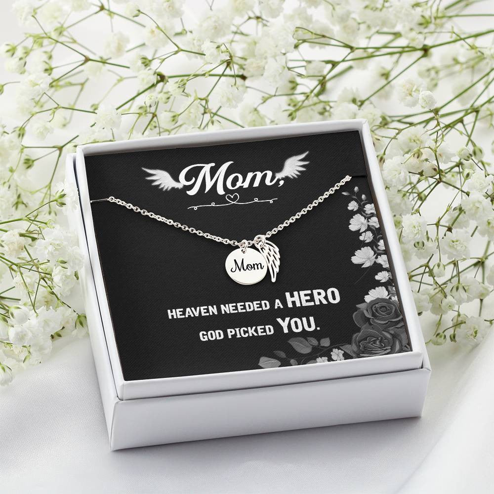 Mom Memorial Necklace - Heaven needed a hero-[Heartfelt Family Gift]