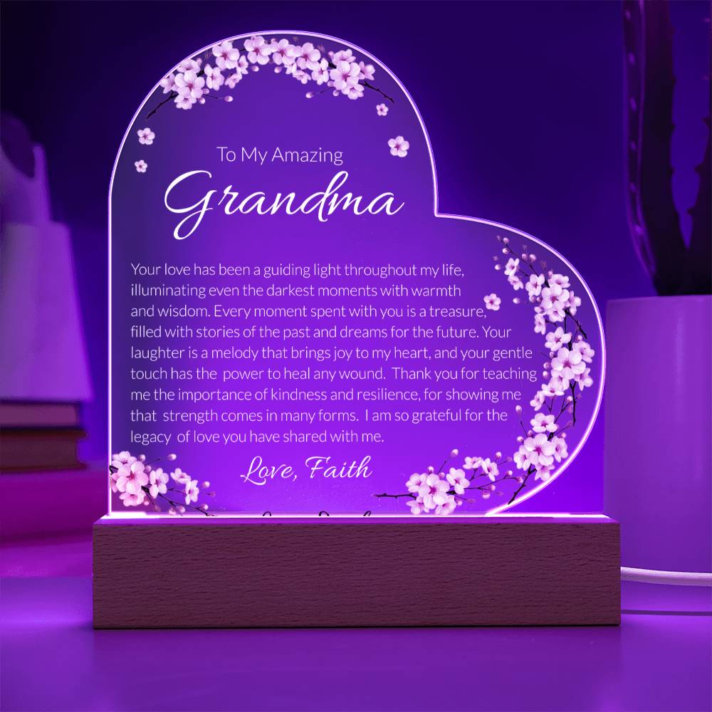 Grandma Acrylic Heart Plaque