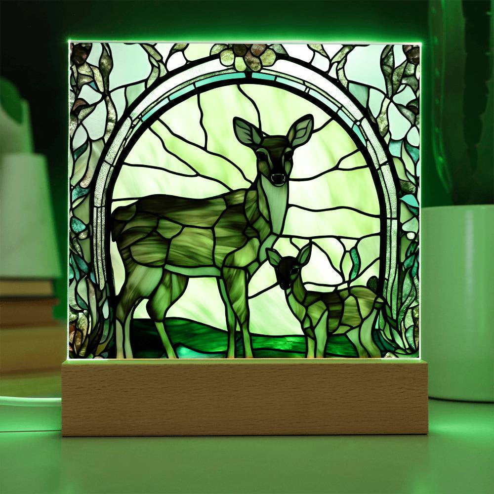 Deer and Foe  Acrylic Square Plaque-[Heartfelt Family Gift]