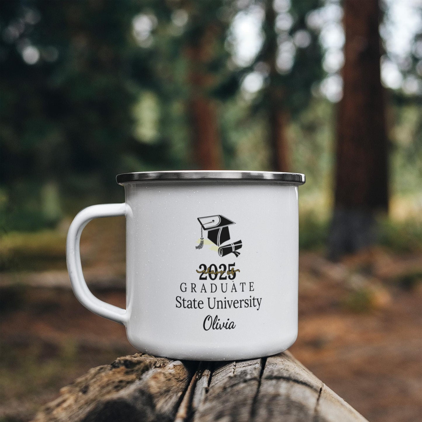 Personalized Graduation 12oz Enamel Camping Mug-[Heartfelt Family Gift]