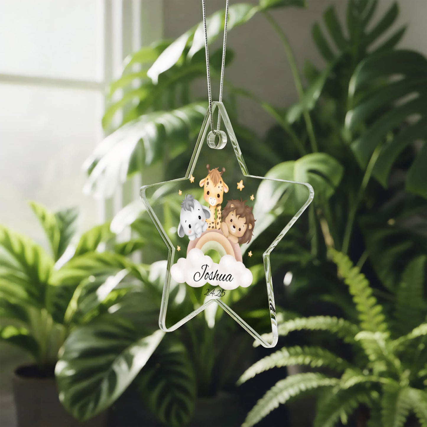Baby Safari Animal Heart Ornament
