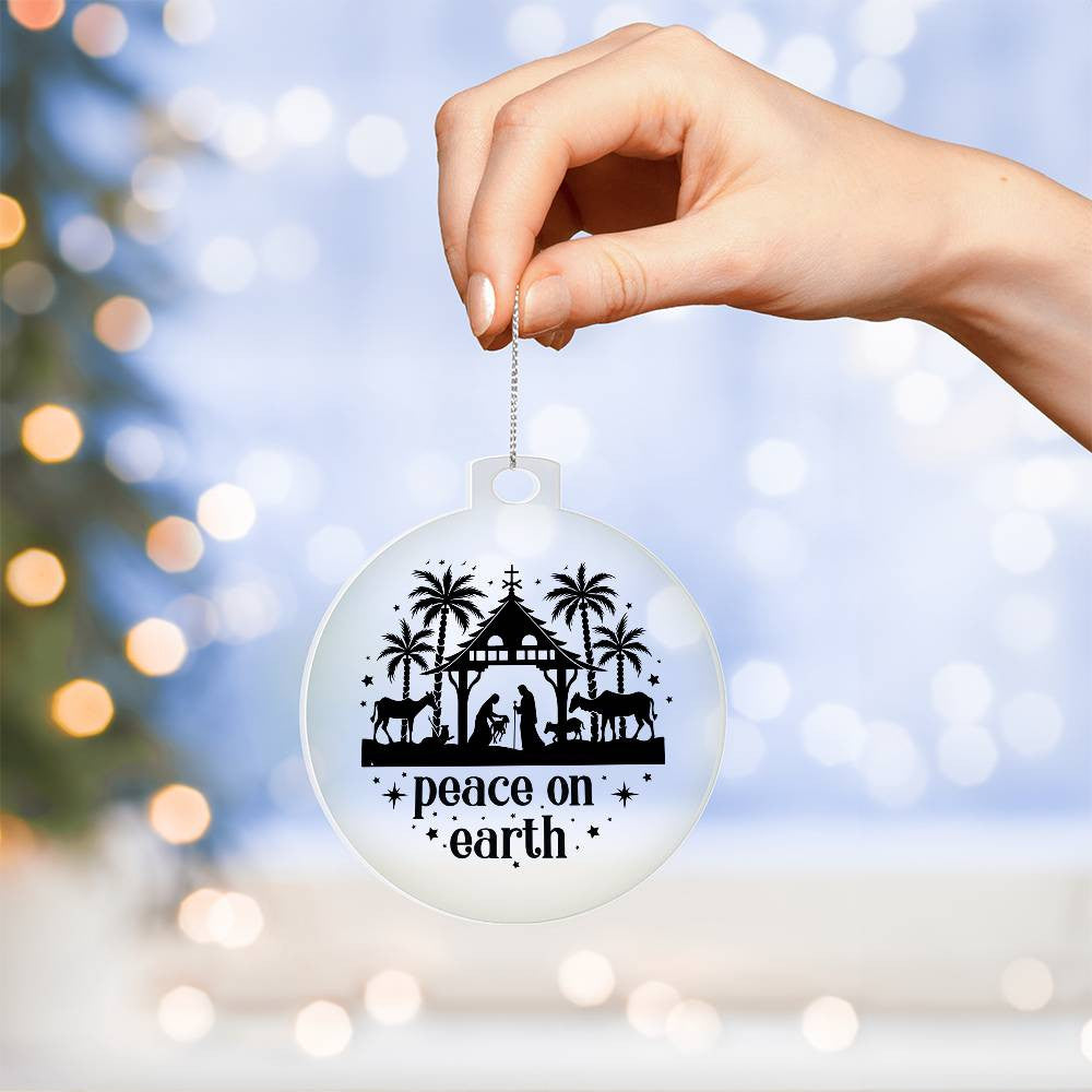 Peace on Earth Acrylic Christmas Ornament-[Heartfelt Family Gift]