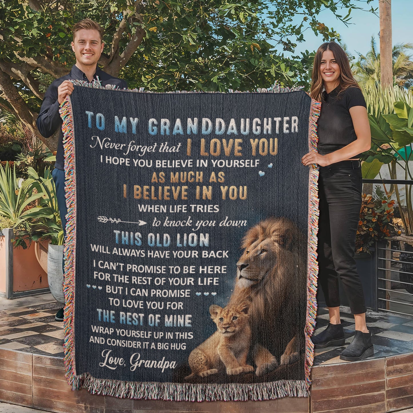Granddaughter Woven Blanket-[Heartfelt Family Gift]