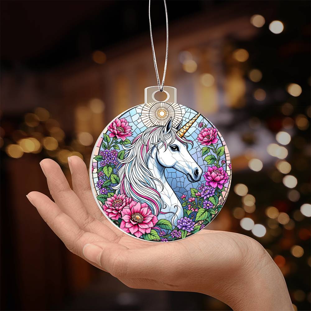 Unicorn Acrylic Christmas Ornament