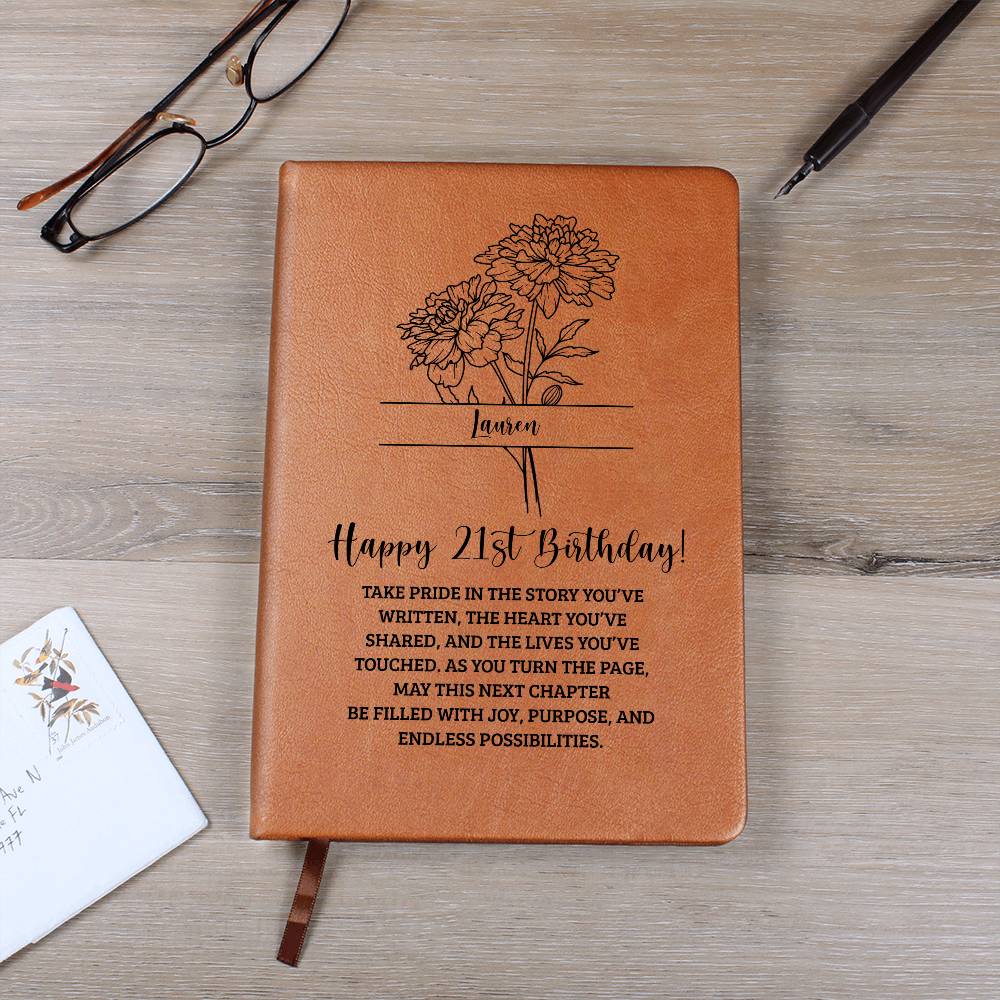 21st Birthday Birth Flower Journal
