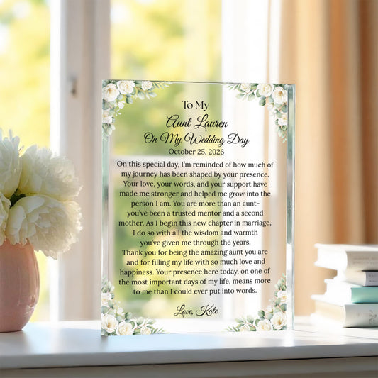 To My Aunt on My Wedding Day Gift Plaque