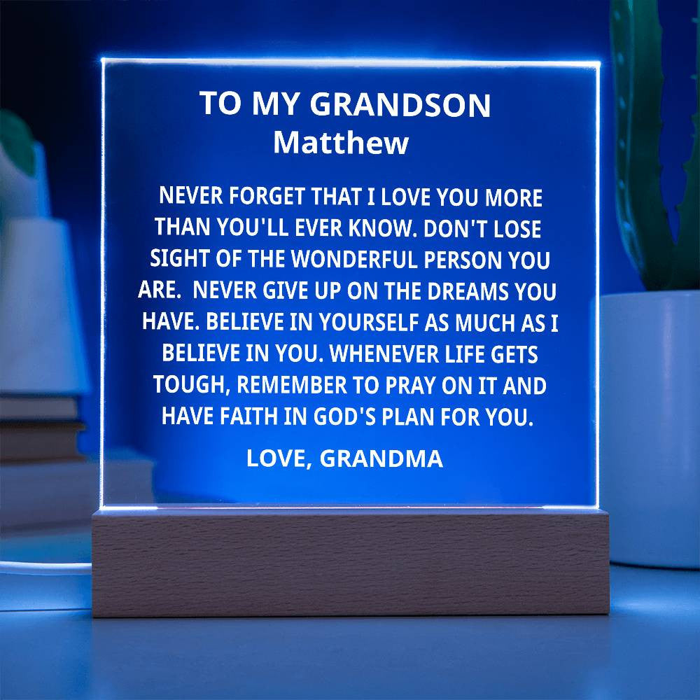 Personalized Christian Grandson Gift