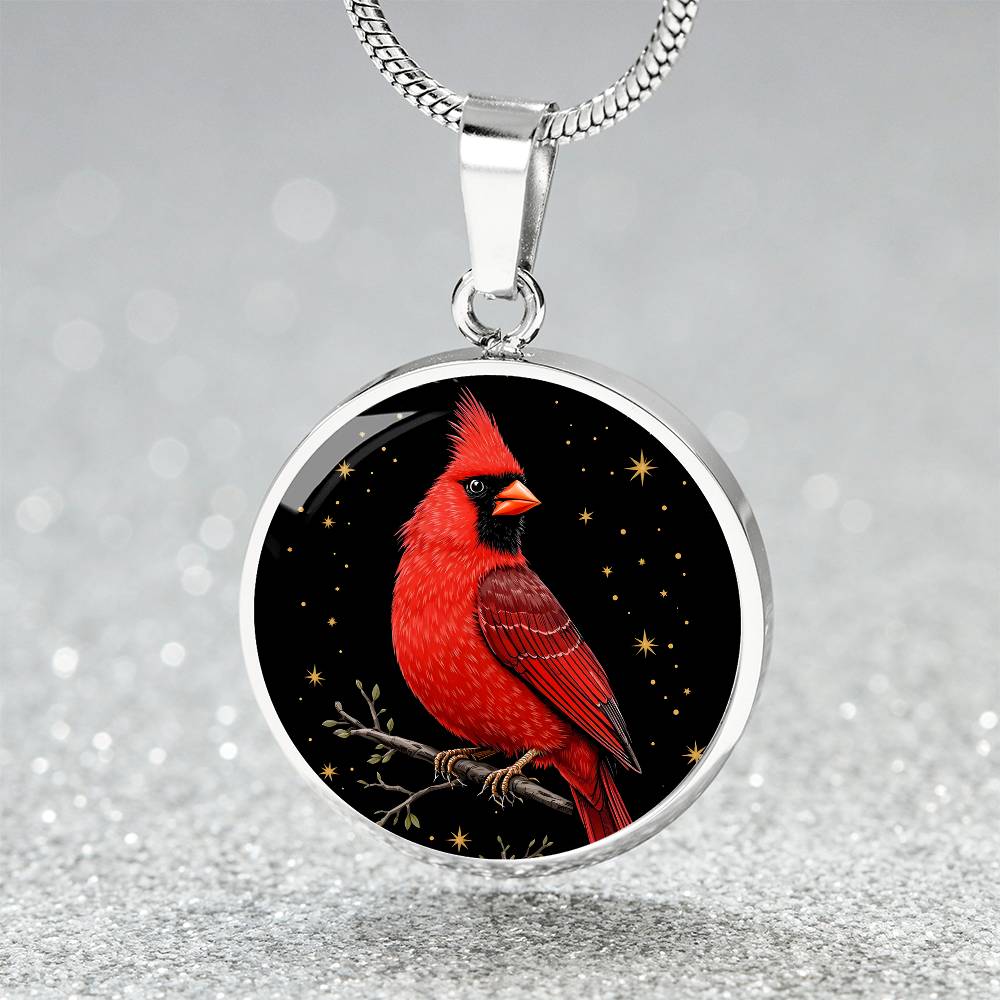 Cardinal Engraved Pendant Necklace