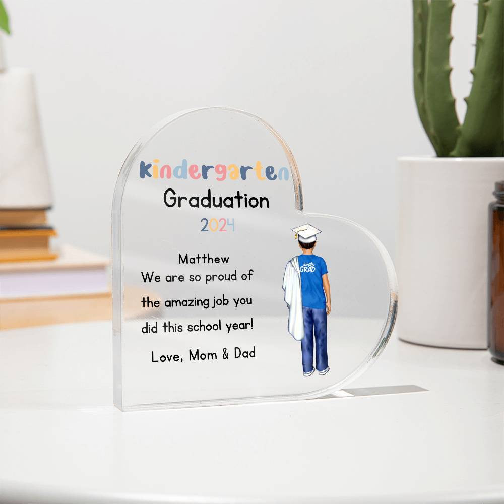 Personalized Kindergarten Graduation Heart Plaque Gift-[Heartfelt Family Gift]