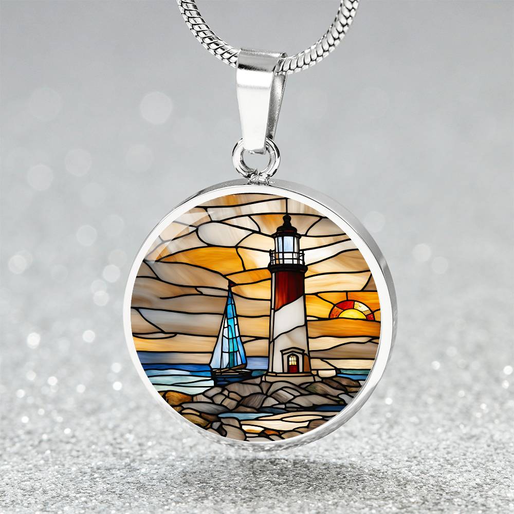 Personalized Lighthouse Pendant Necklace