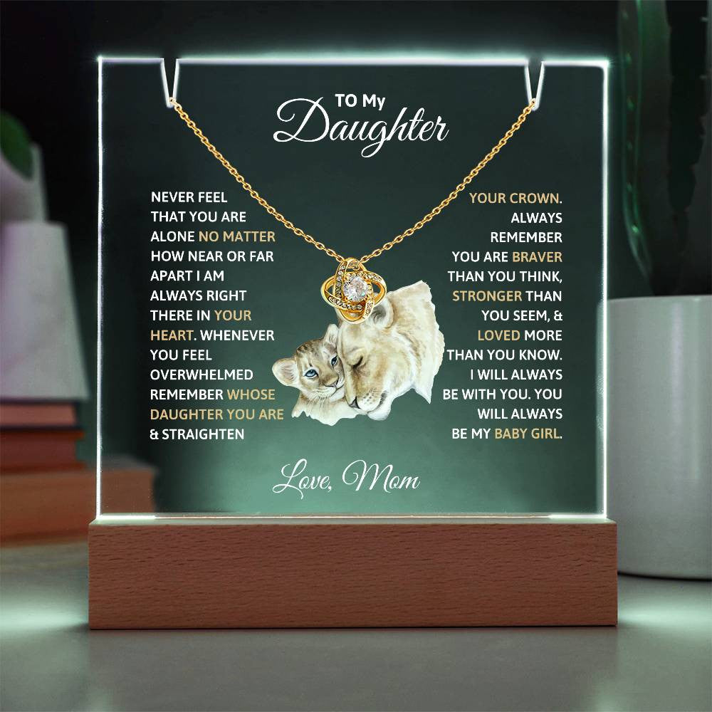 Daughter  Keepsake Acrylic Bundle  Love Knot or Heart Necklace Gift-[Heartfelt Family Gift]
