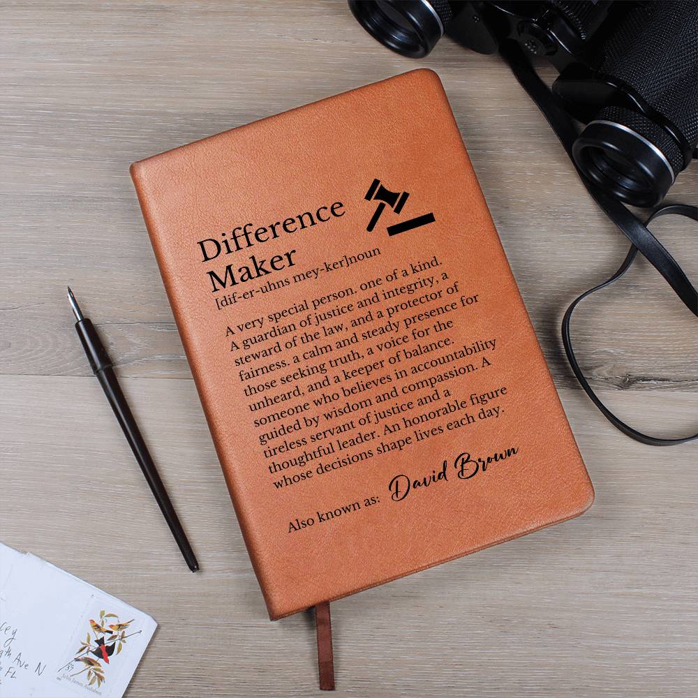 Personalized Difference maker Journal for Judge