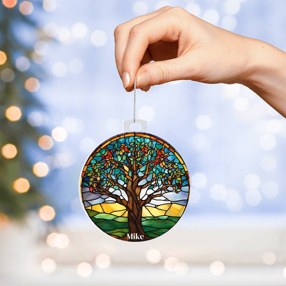 Tree of Life Stained Glass Ornament-[Heartfelt Family Gift]
