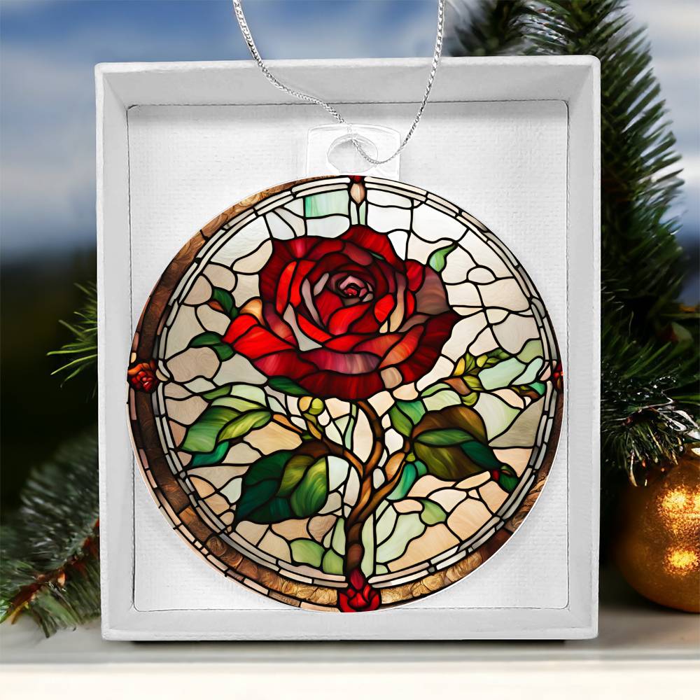 Stained Glass Style Acrylic Christmas Ornament