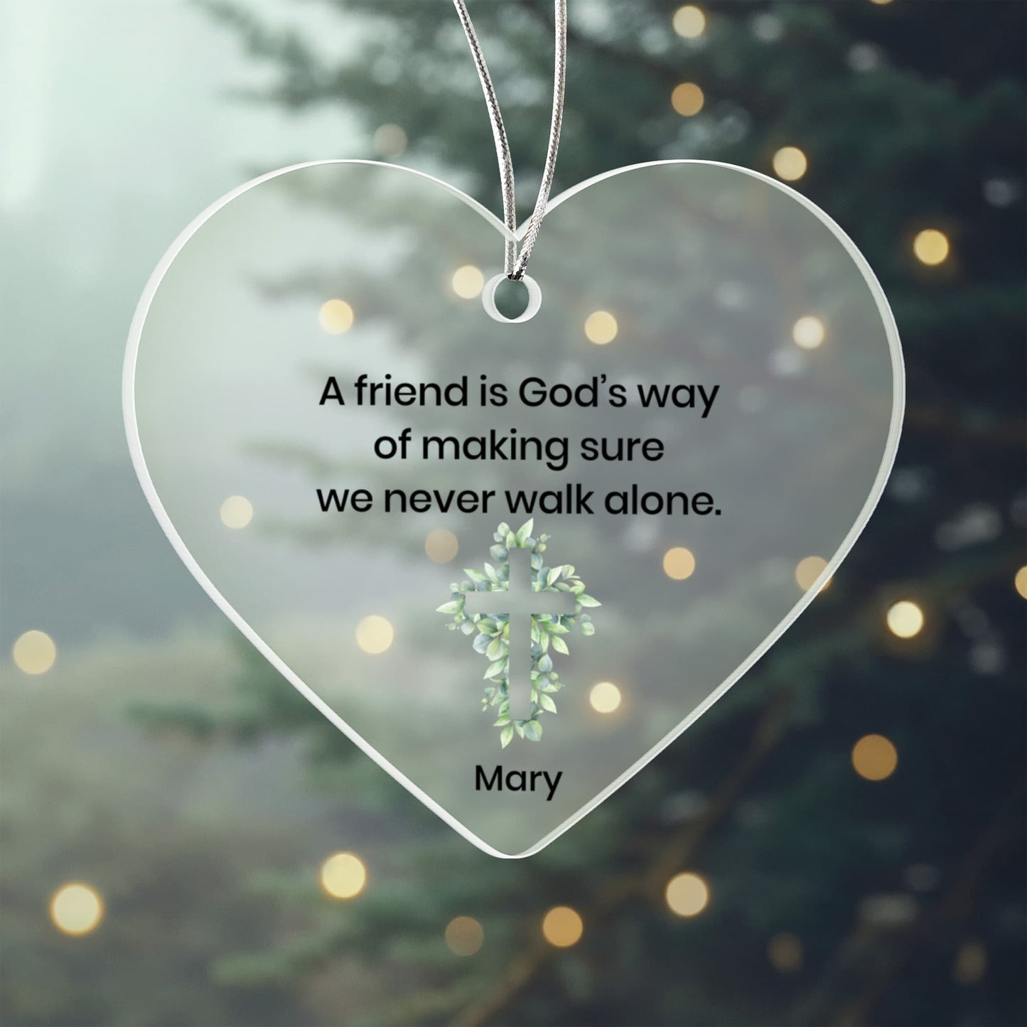Christian Friendship Acrylic Heart Ornament