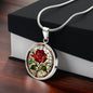 Rose Engraved Necklace in Gold or Silver-[Heartfelt Family Gift]