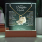 Daughter from Mom  LED Acrylic Heart Necklace Plaque Gift Set-[Heartfelt Family Gift]