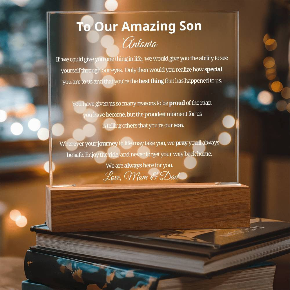 Son Plaque Gift from Mom and Dad-[Heartfelt Family Gift]